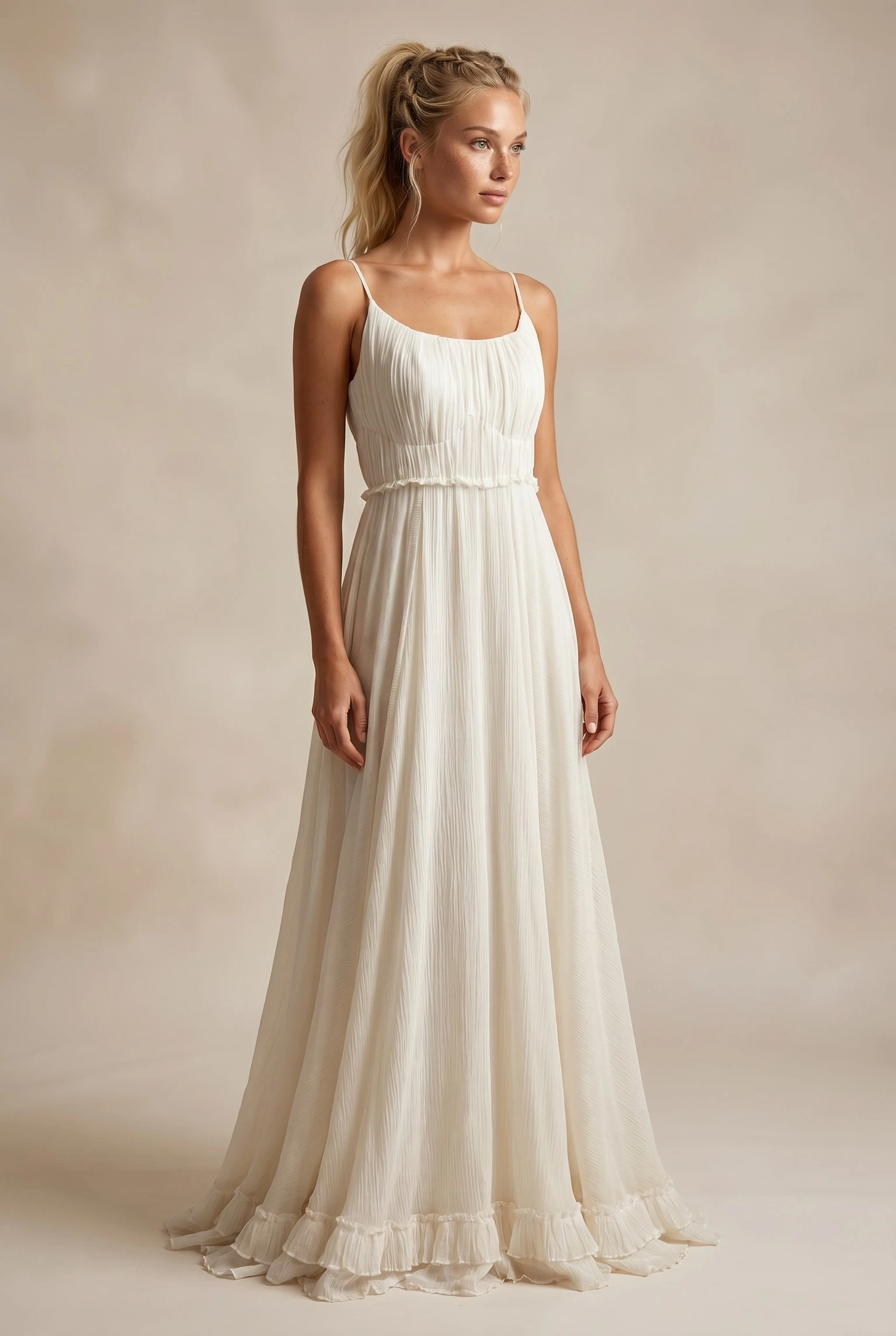 Vestido Laura Franzido Liso