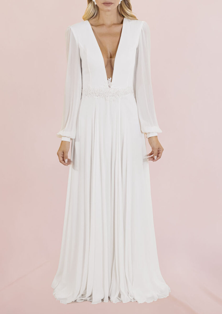 Vestido Aline R - decote profundo - Atelieria trajes para noivas - sc - brasil (3)